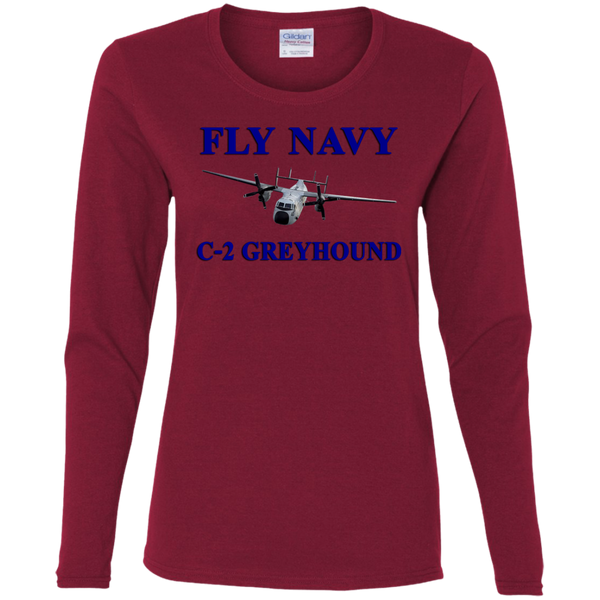 Fly Navy C-2 1 Ladies' Cotton LS T-Shirt