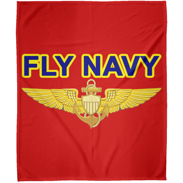 Fly Navy Aviator Blanket - Arctic Fleece Blanket 50x60