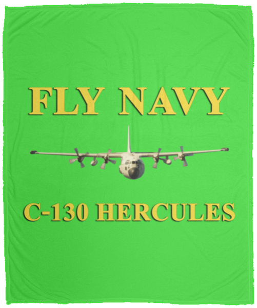 Fly Navy C-130 3 Blanket - Cozy Plush Fleece Blanket - 50x60