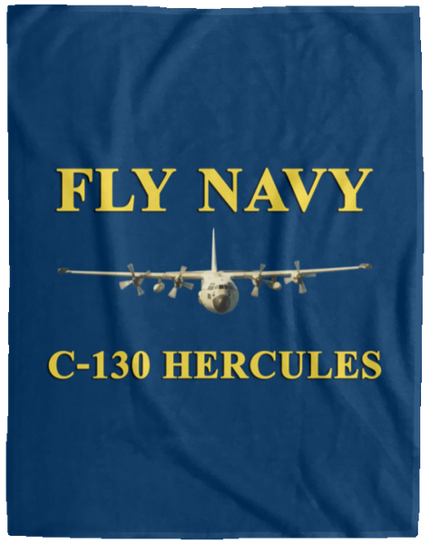 Fly Navy C-130 3 Blanket - Cozy Plush Fleece Blanket - 60x80