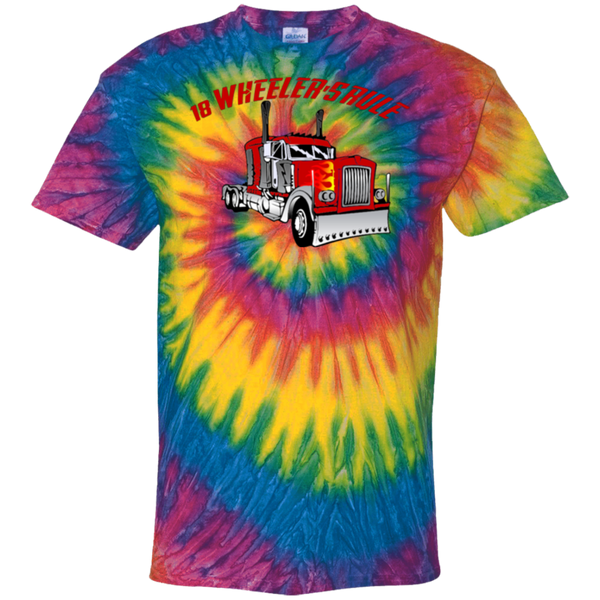 Trucker 18 Wheeler 1 Cotton Tie Dye T-Shirt