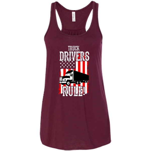 Truck Drivers Rule Flowy Racerback Tank