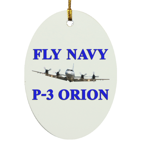 Fly Navy P-3 1 Ornament - Oval