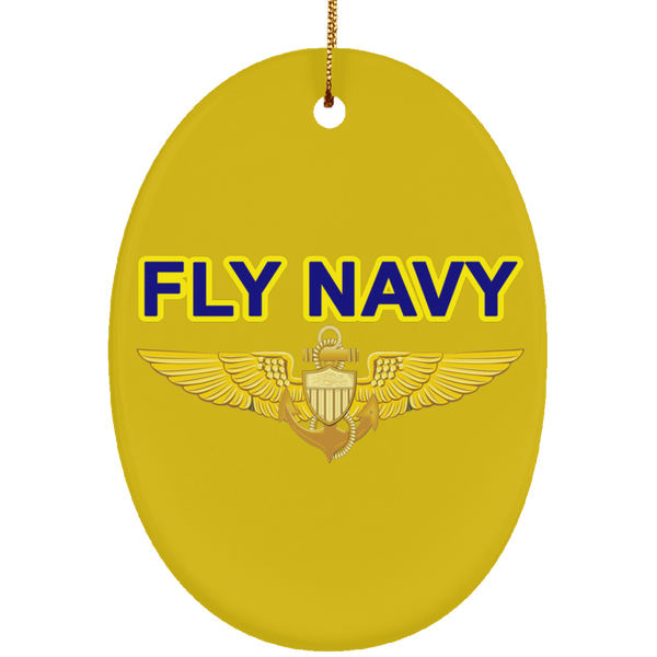 Fly Navy Aviator Ornament - Oval