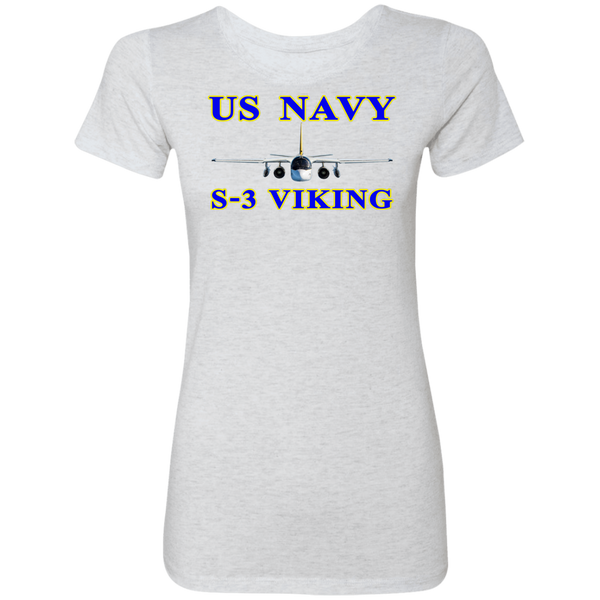 US Navy S-3 1 Ladies' Triblend T-Shirt