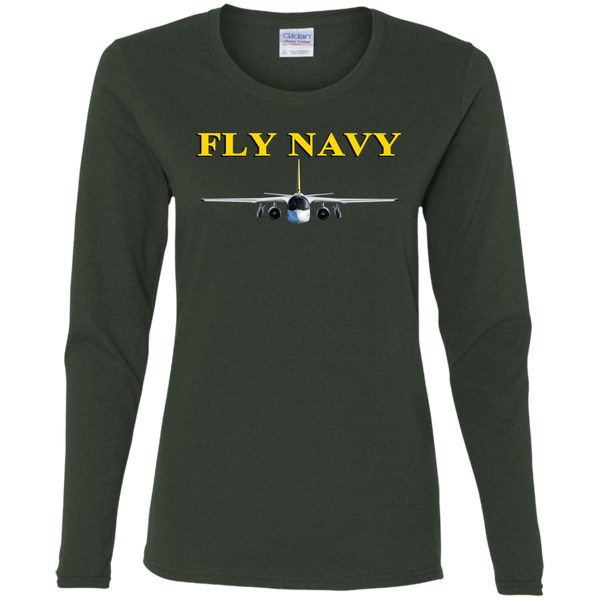 Fly Navy S-3 4 Ladies' Cotton LS T-Shirt