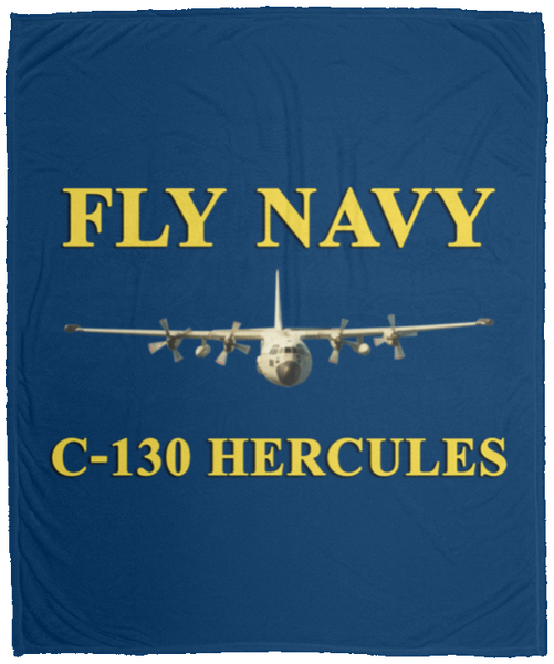 Fly Navy C-130 3 Blanket - Cozy Plush Fleece Blanket - 50x60