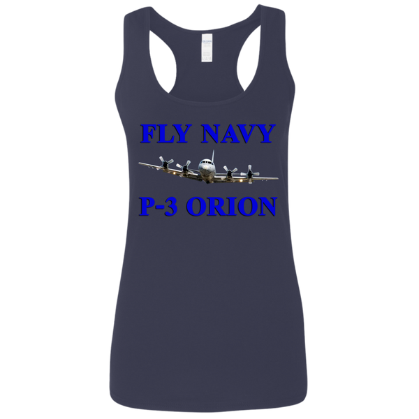 Fly Navy P-3 1 Ladies' Softstyle Racerback Tank