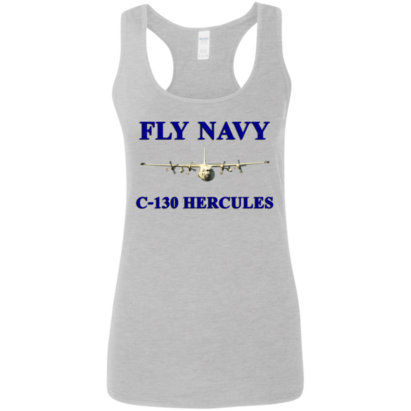 Fly Navy C-130 1 Ladies' Softstyle Racerback Tank