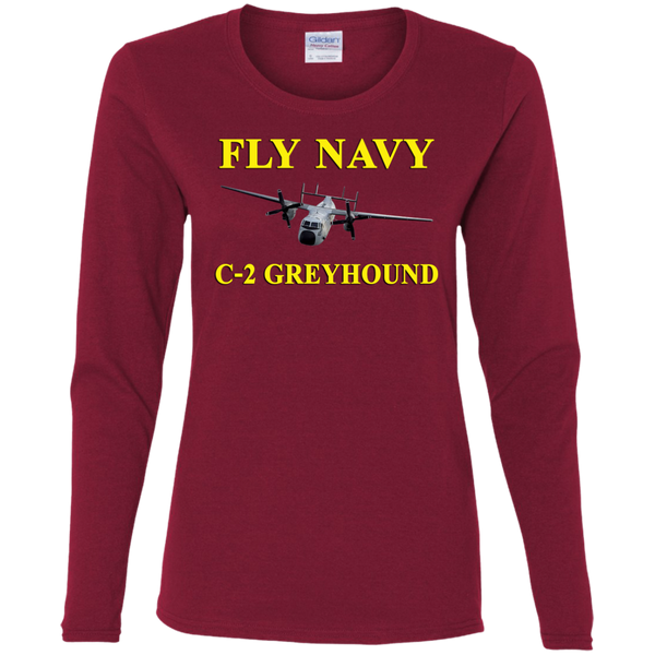 Fly Navy C-2 3 Ladies' Cotton LS T-Shirt