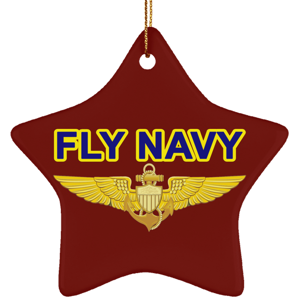 Fly Navy Aviator Ornament - Star