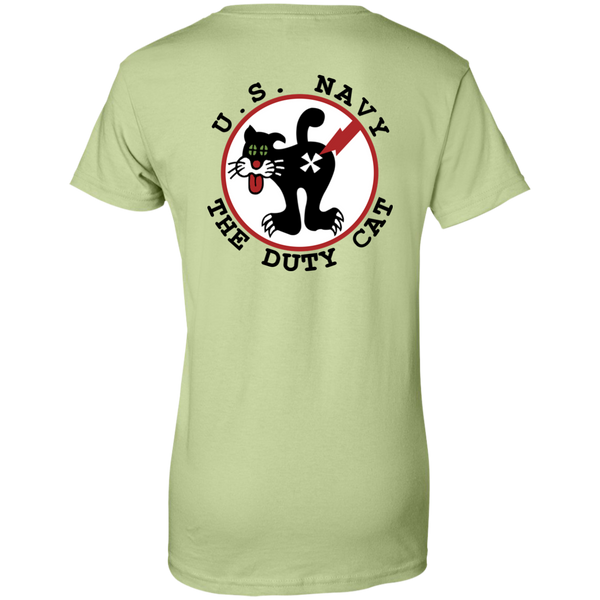 Duty Cat 2a Ladies Custom Cotton T-Shirt