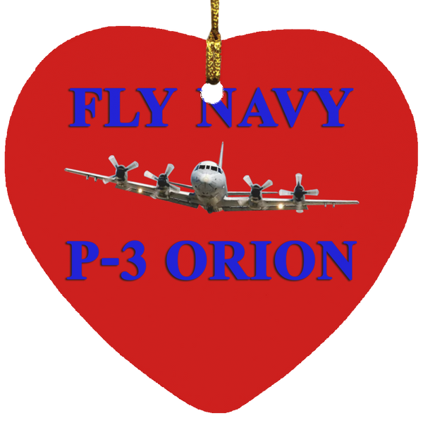 Fly Navy P-3 1 Ornament - Heart