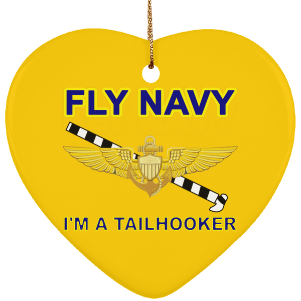 Fly Navy Tailhooker Ornament - Heart