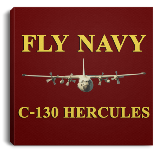 Fly Navy C-130 3 Canvas -  Square .75in Frame