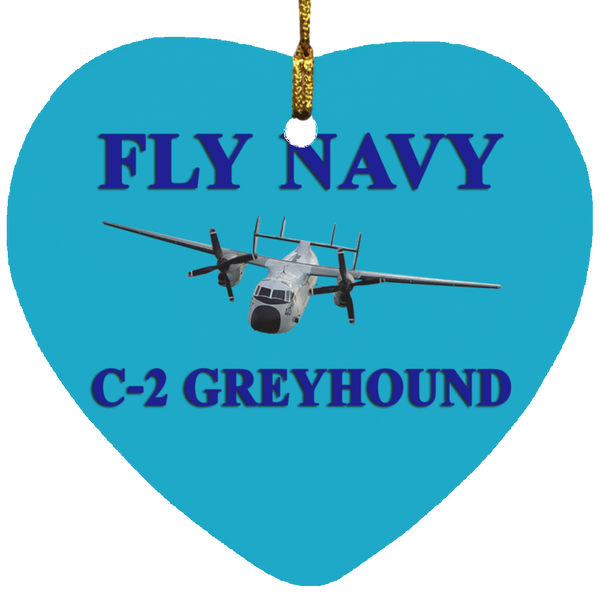 Fly Navy C-2 1 Ornament - Heart