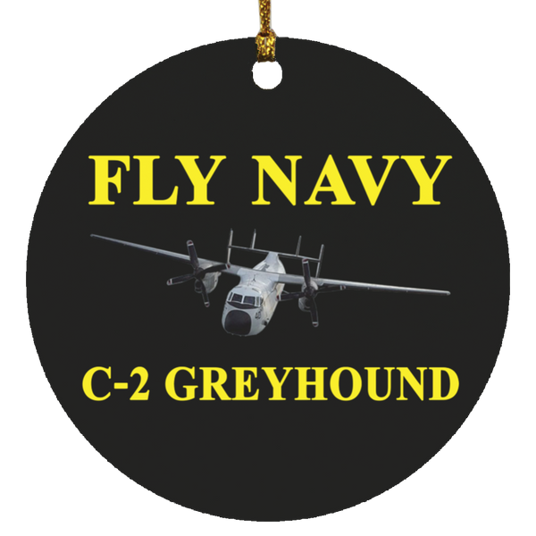 Fly Navy C-2 3 Ornament - Circle