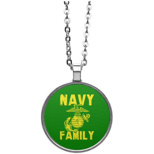 Navy Family Semper Fi 1 Circle Necklace