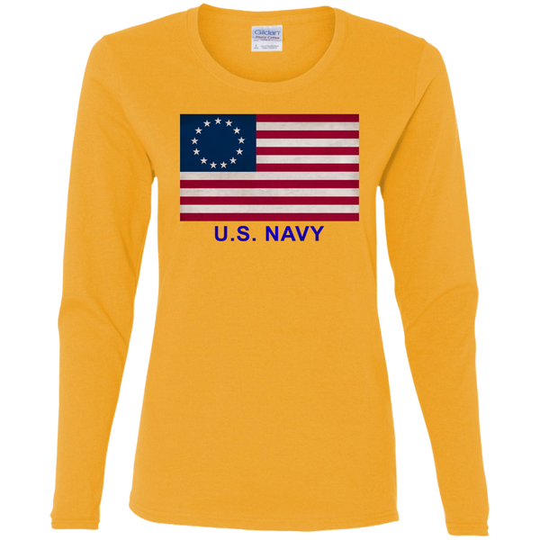 Betsy Ross USN 1 Ladies' Cotton LS T-Shirt