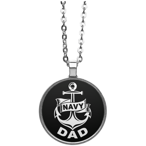 Navy Dad 1 Circle Necklace
