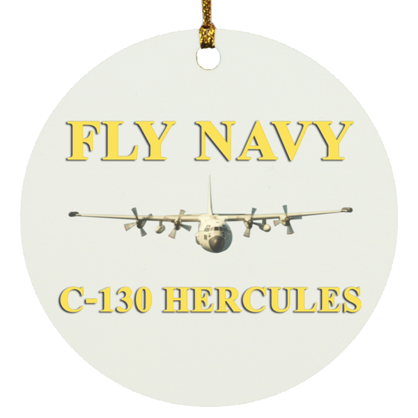 Fly Navy C-130 3 Ornament Ceramic - Circle