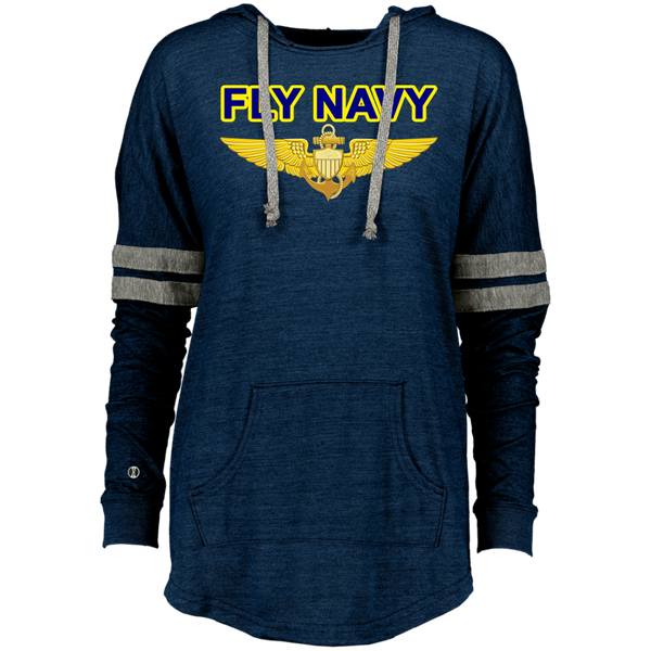 Fly Navy Aviator Ladies Hooded Low Key Pullover