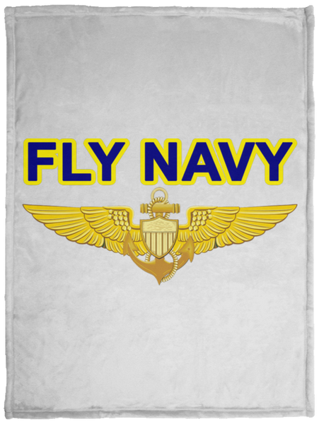 Fly Navy Aviator Blanket - Cozy Plush Fleece Blanket - 30x40