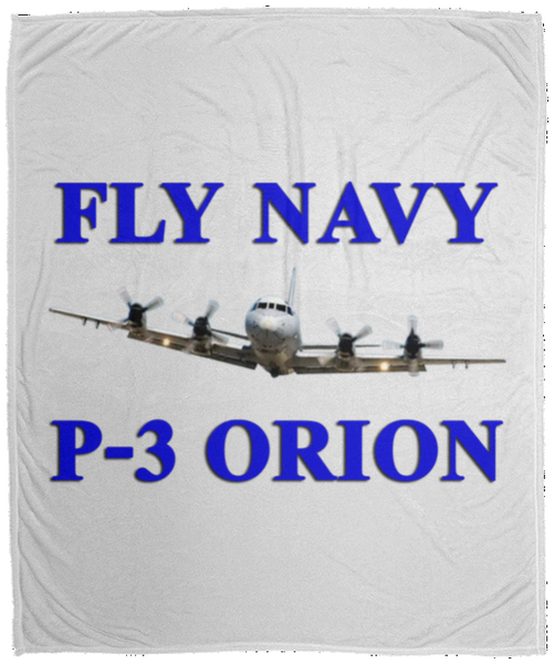 Fly Navy P-3 1 Blanket - Cozy Plush Fleece Blanket - 50x60