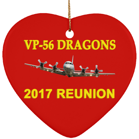 VP-56 2017 Reunion 2 Ornament Ceramic - Heart