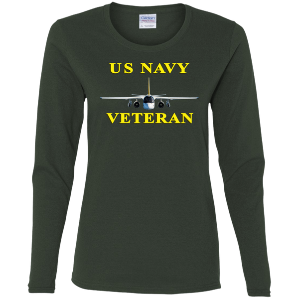 Navy Vet 3 Ladies' Cotton LS T-Shirt