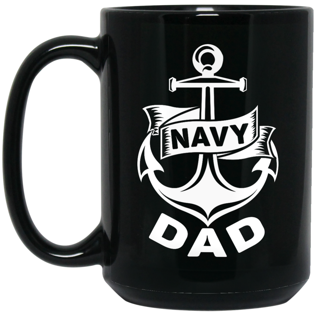 Navy Dad 1 Black Mug - 15 oz