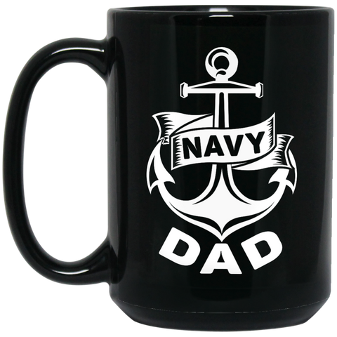 Navy Dad 1 Black Mug - 15 oz