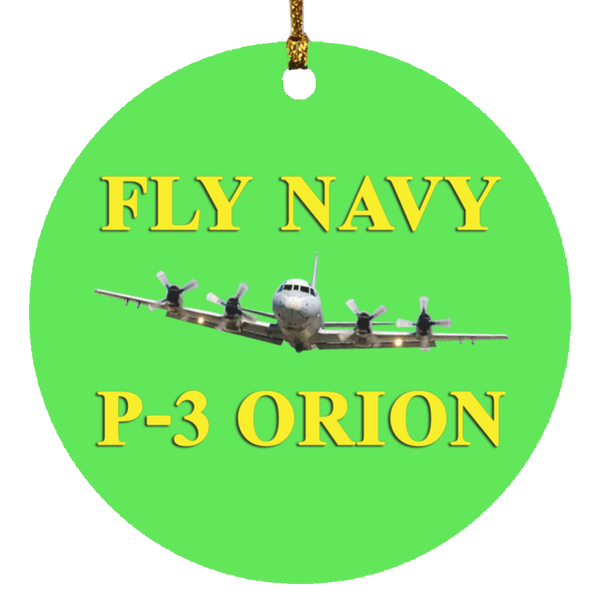 Fly Navy P-3 3 Ornament - Circle