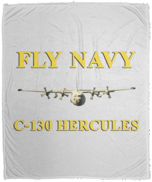 Fly Navy C-130 3 Blanket - Cozy Plush Fleece Blanket - 50x60