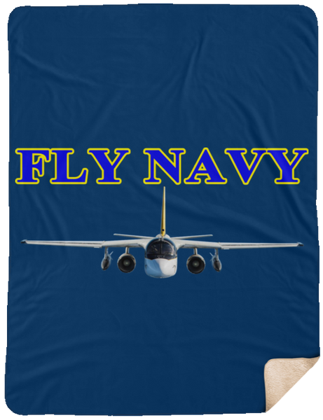 Fly Navy S-3 2 Blanket - Fleece Sherpa Extra Large