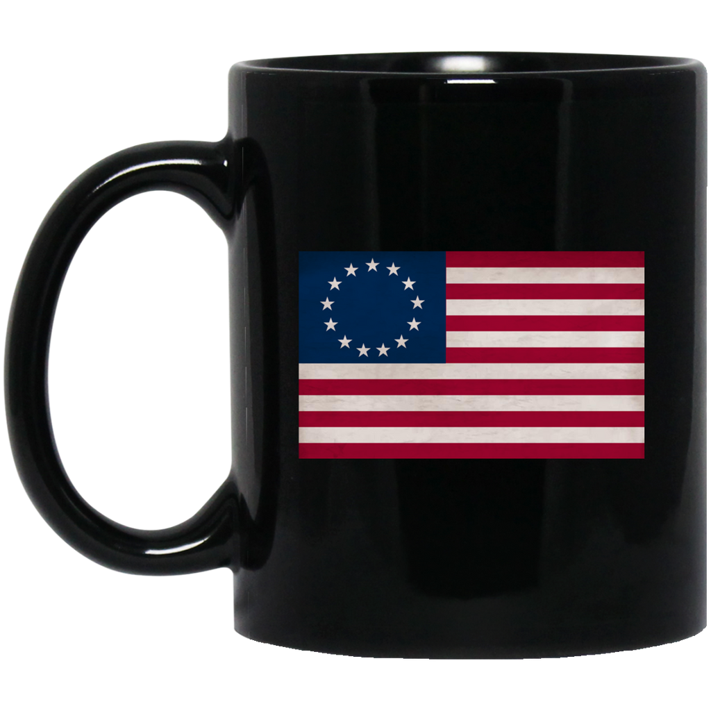 Betsy Ross Flag Black Mug - 11oz