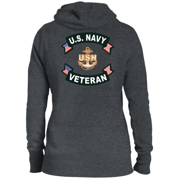 Navy Veteran 1b Ladies' Pullover Hooded Sweatshirt