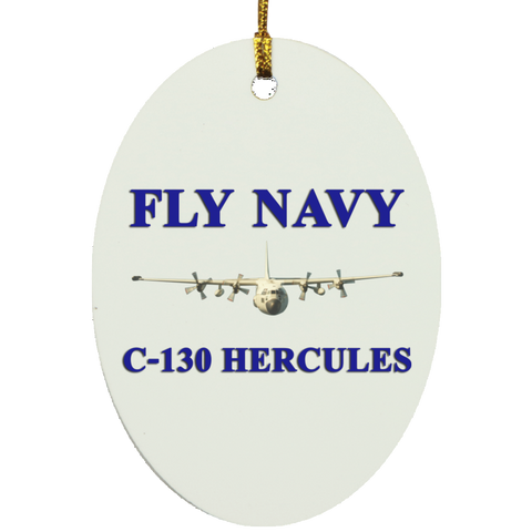 Fly Navy C-130 1 Ornament Ceramic - Oval
