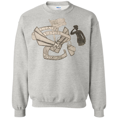 Death Before Dishonor Printed Crewneck Pullover Sweatshirt