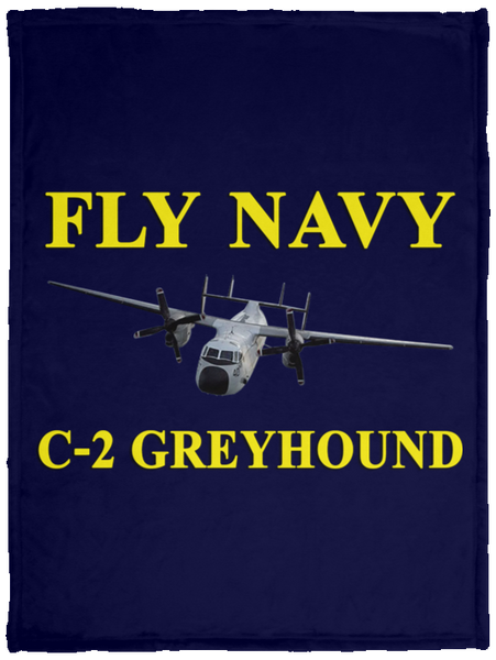 Fly Navy C-2 3 Blanket - Cozy Plush Fleece Blanket - 30x40