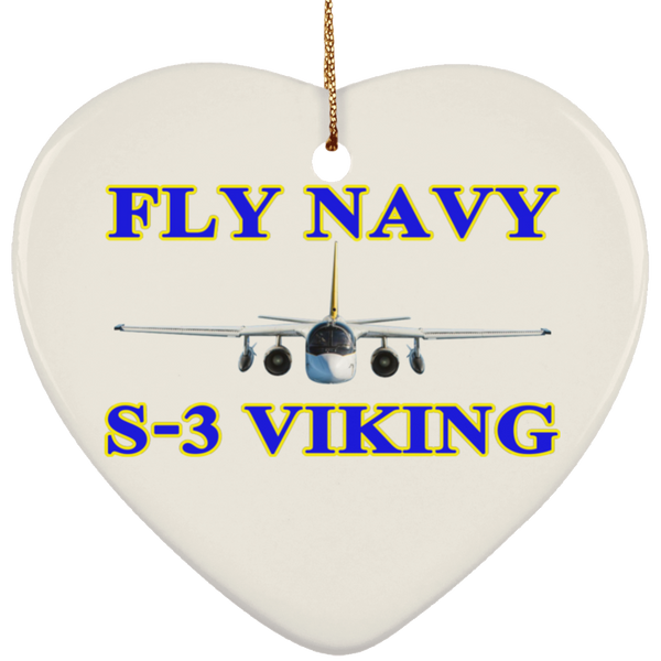 Fly Navy S-3 1 Ornament - Heart