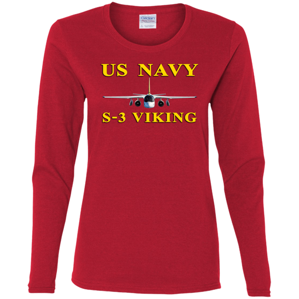 US Navy S-3 3 Ladies' Cotton LS T-Shirt