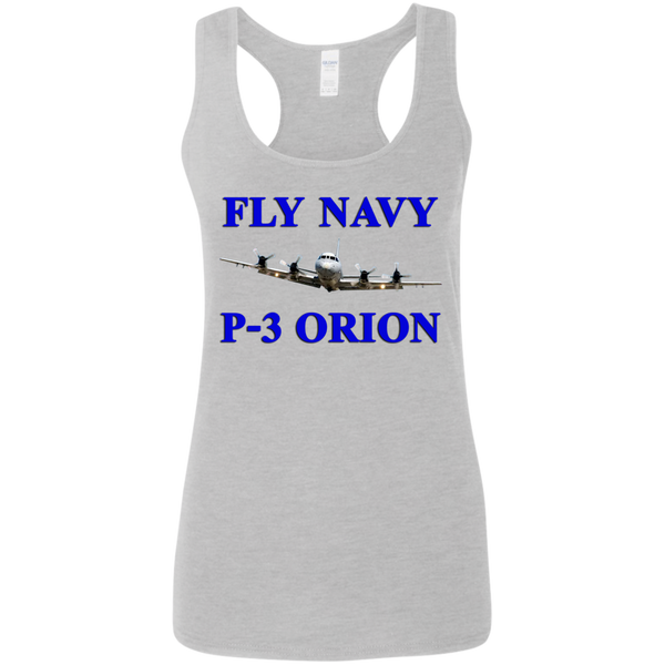 Fly Navy P-3 1 Ladies' Softstyle Racerback Tank