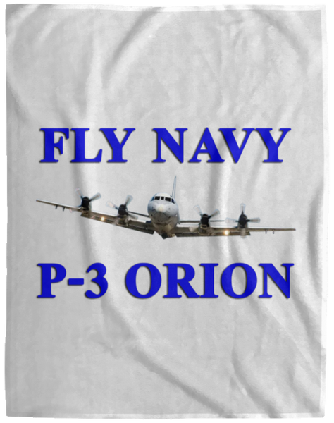 Fly Navy P-3 1 Blanket - Cozy Plush Fleece Blanket - 60x80