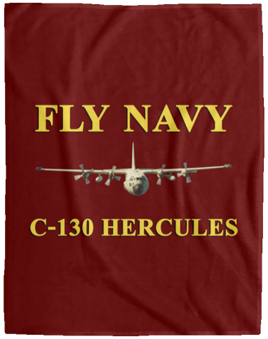 Fly Navy C-130 3 Blanket - Cozy Plush Fleece Blanket - 60x80