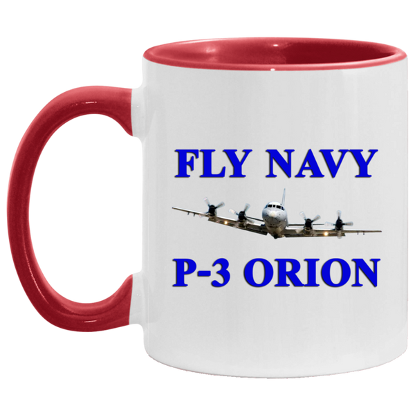 Fly Navy P-3 1 Accent Mug - 11oz