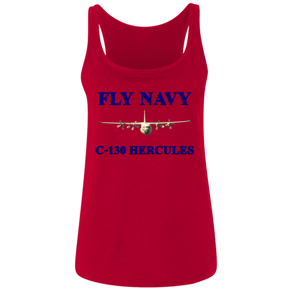 Fly Navy C-130 1 Ladies' Relaxed Jersey Tank