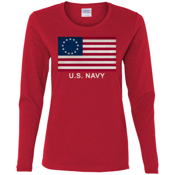 Betsy Ross USN 2 Ladies' Cotton LS T-Shirt