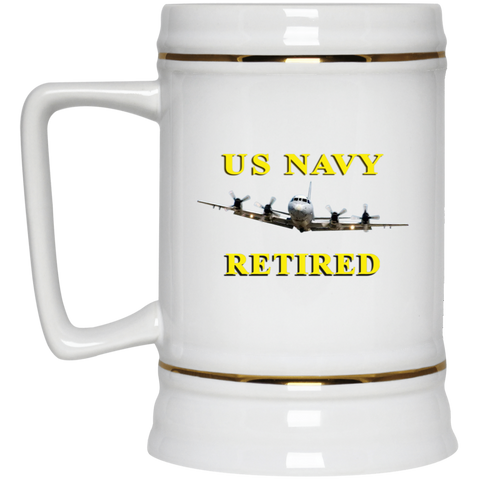 Navy Retired 1 Beer Stein - 22oz