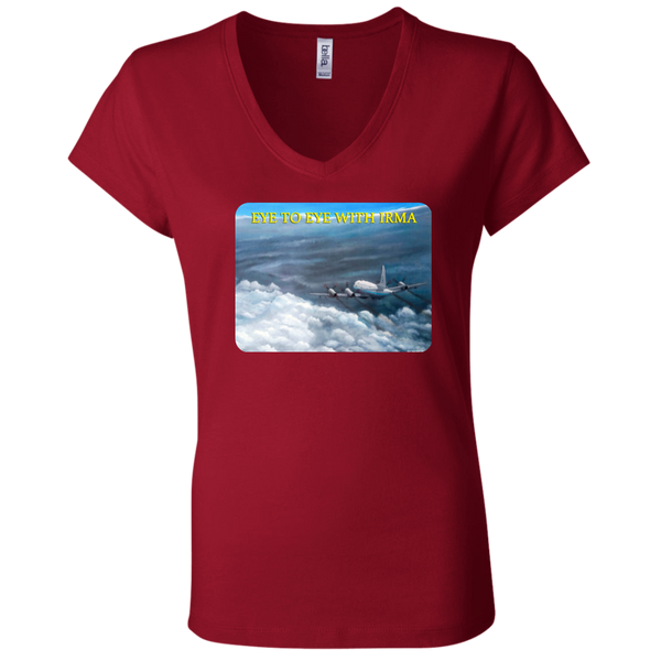 Eye To Eye With Irma Ladies Jersey V-Neck T-Shirt